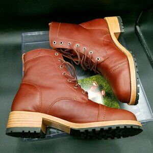 Patina by Portland Leather Lace Up Boots Cognac Women’s 7 Narrow - Pre-Owned